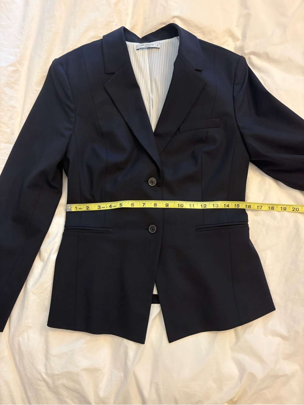 MM Lafleur Women's Navy Two-Button Blazer - Picture 6 of 8